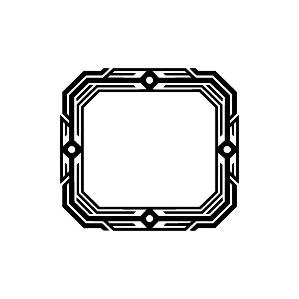 Geometric Art Deco Frame Black and White Border - Pattern vector