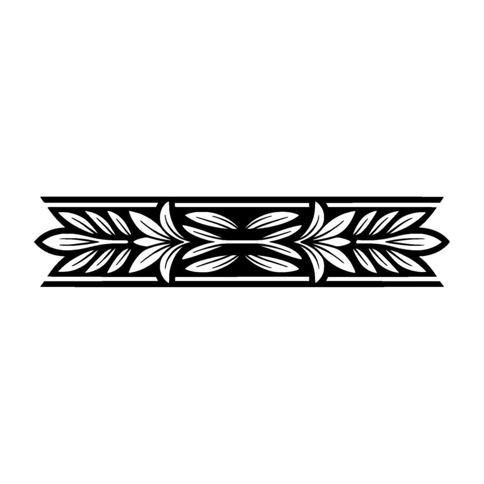 Elegant Black and White Floral Border - Retro vector