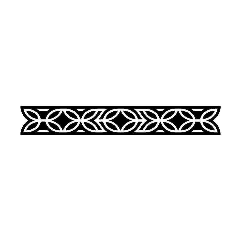 Geometric Black and White Ornamental Border on White Background - Element vector