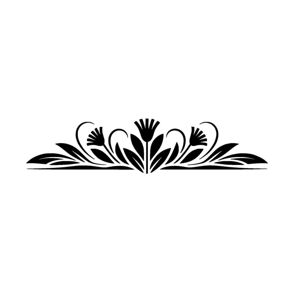 Elegant Floral Ornament Black and White - Flourish vector