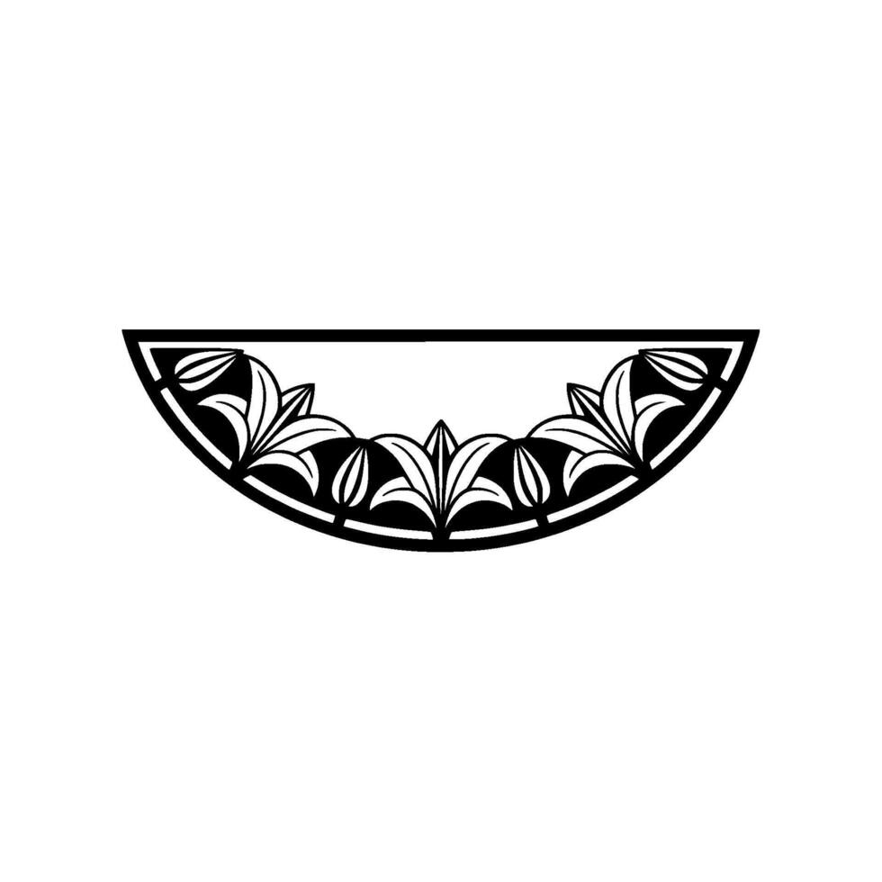 Elegant Black and White Floral Border Element - Art deco vector