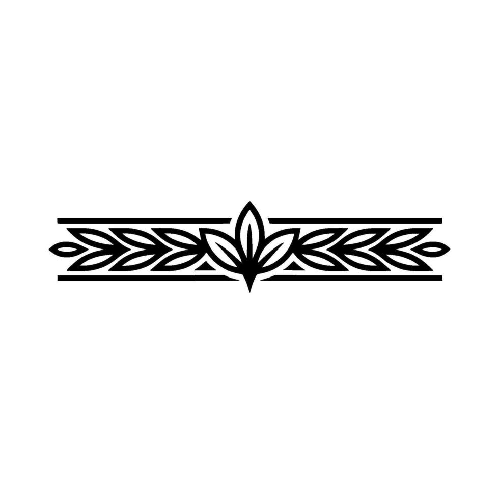 Elegant Black Leaf Border on White Background, Decorative Element - Ornament vector