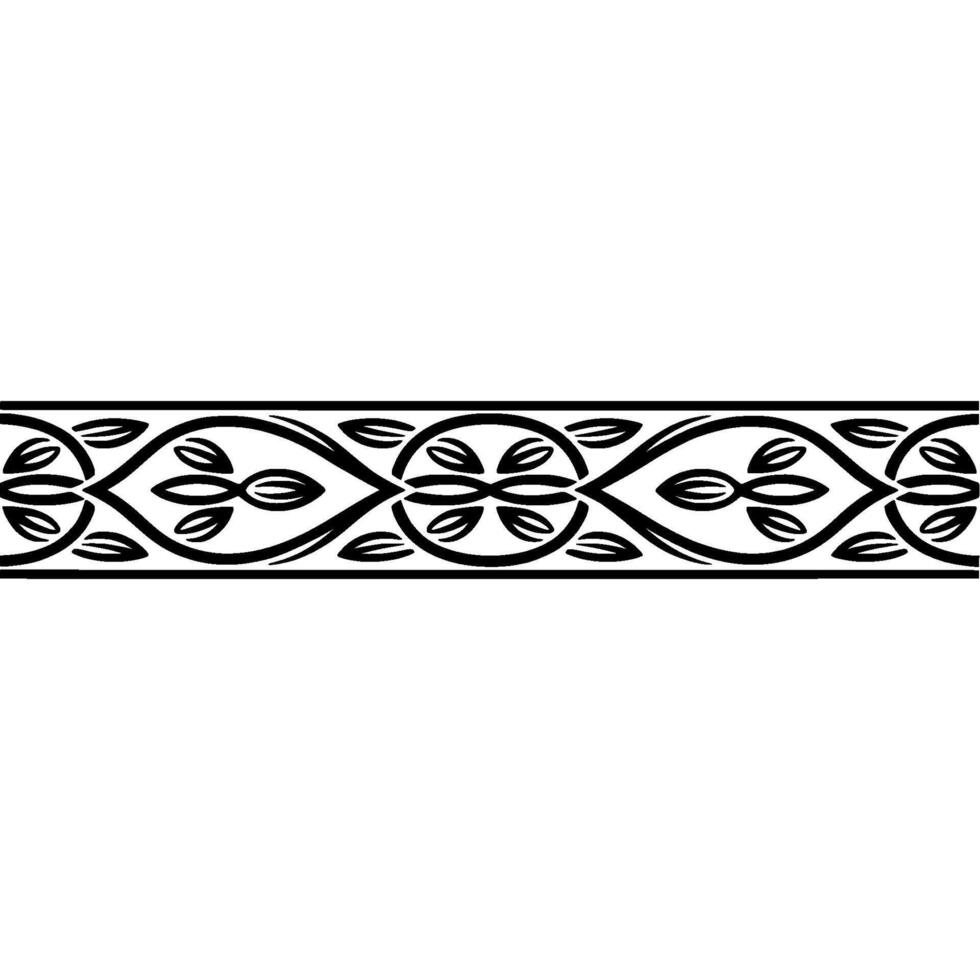 Elegant Black and White Decorative Border on White Background - Pattern vector