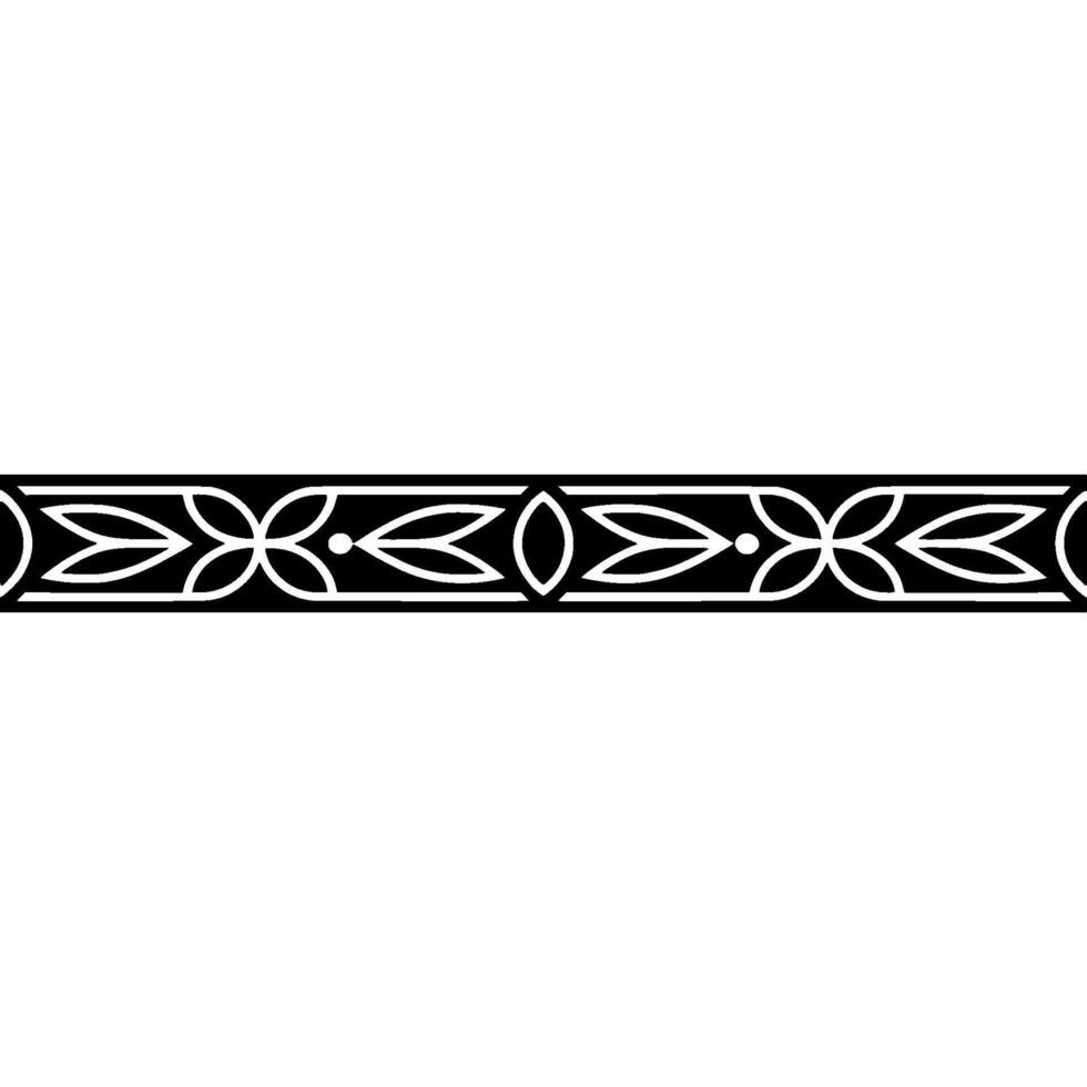 Elegant Black White Decorative Border - Pattern vector