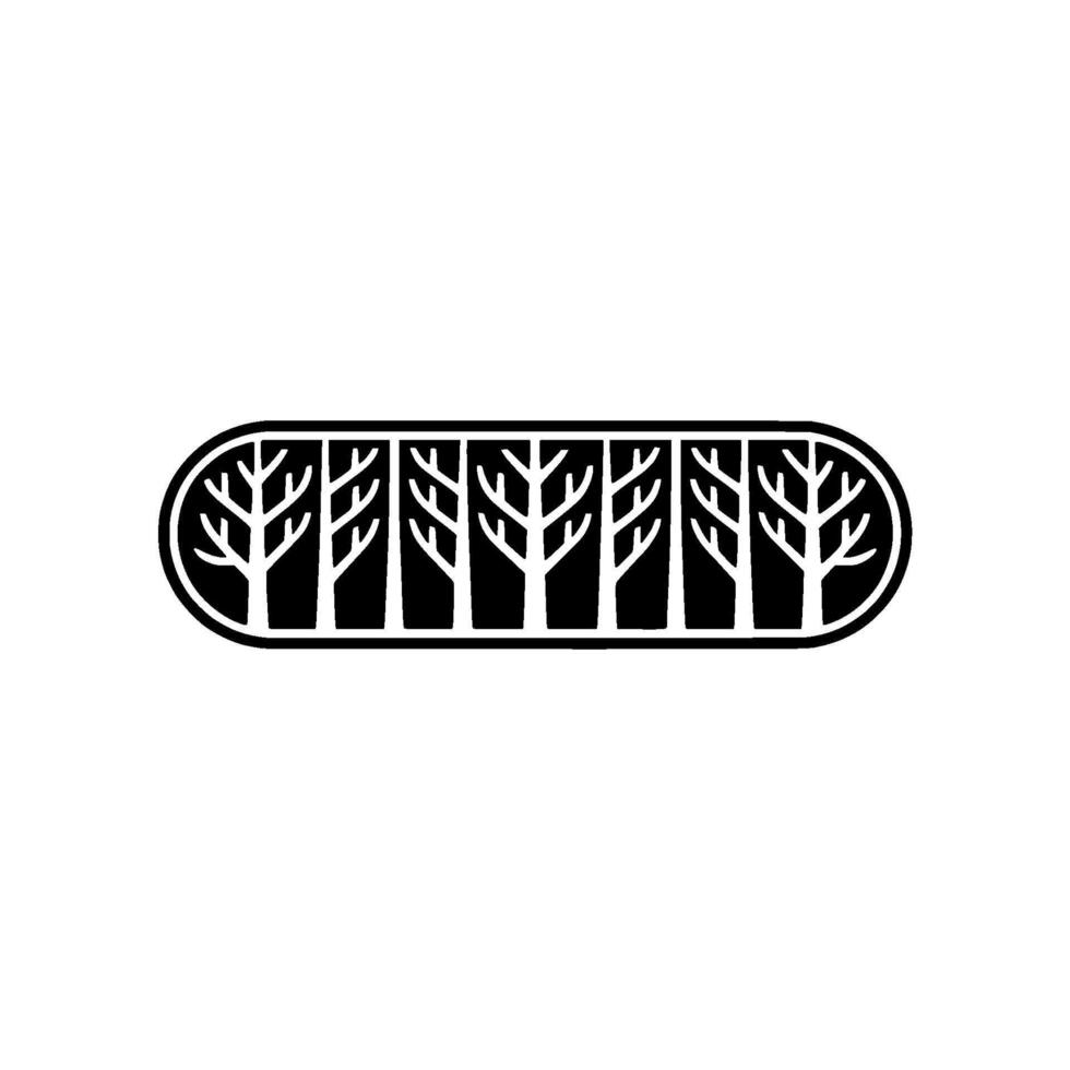 Minimalist Forest Silhouette, Clean Black White vector