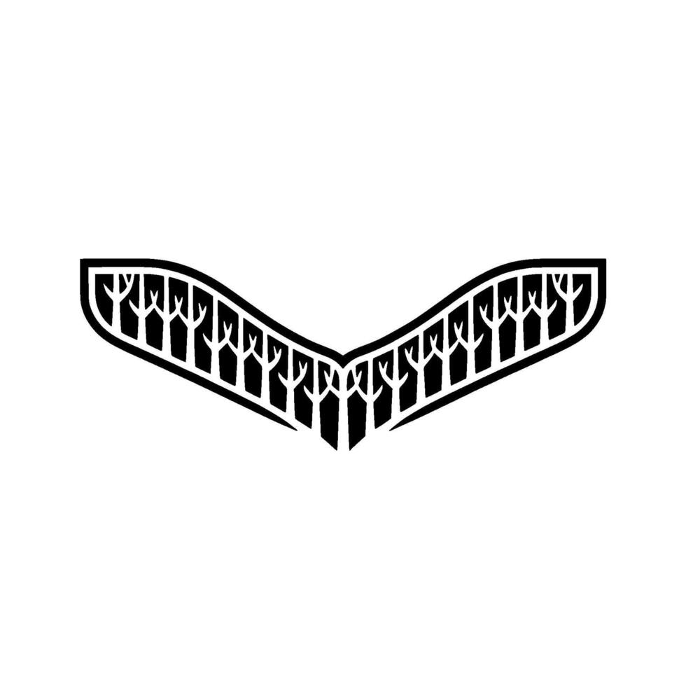 Abstract Black Forest Wing on White Background vector