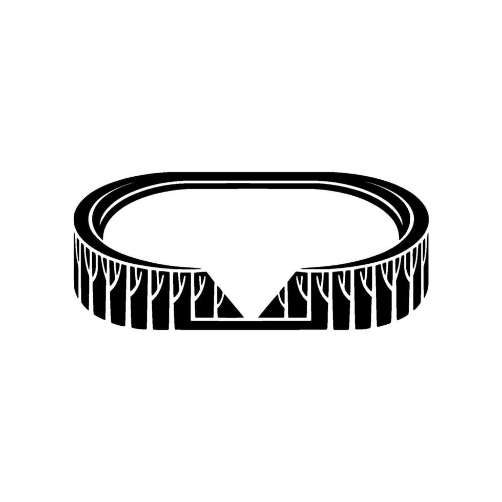 Abstract Stadium with Tree Silhouettes, Minimalist vector