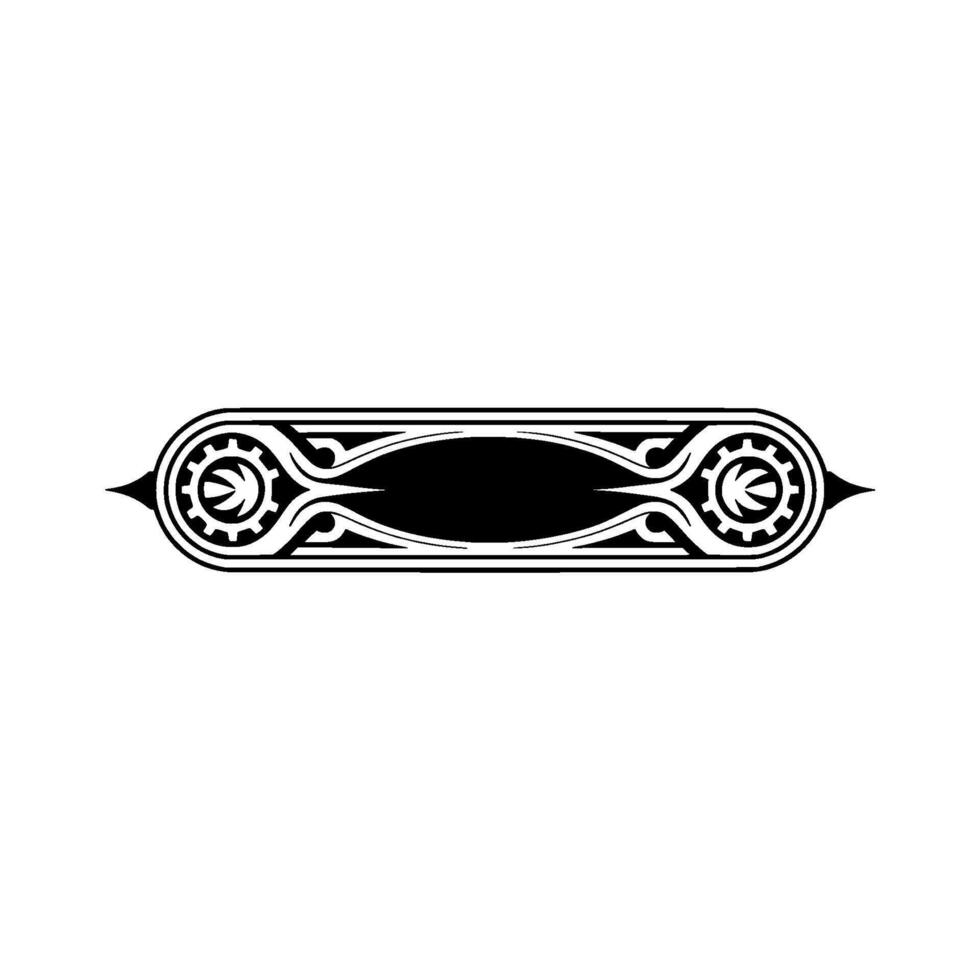 Black and White Ornamental Banner, Minimalist Style, Decorative Element vector