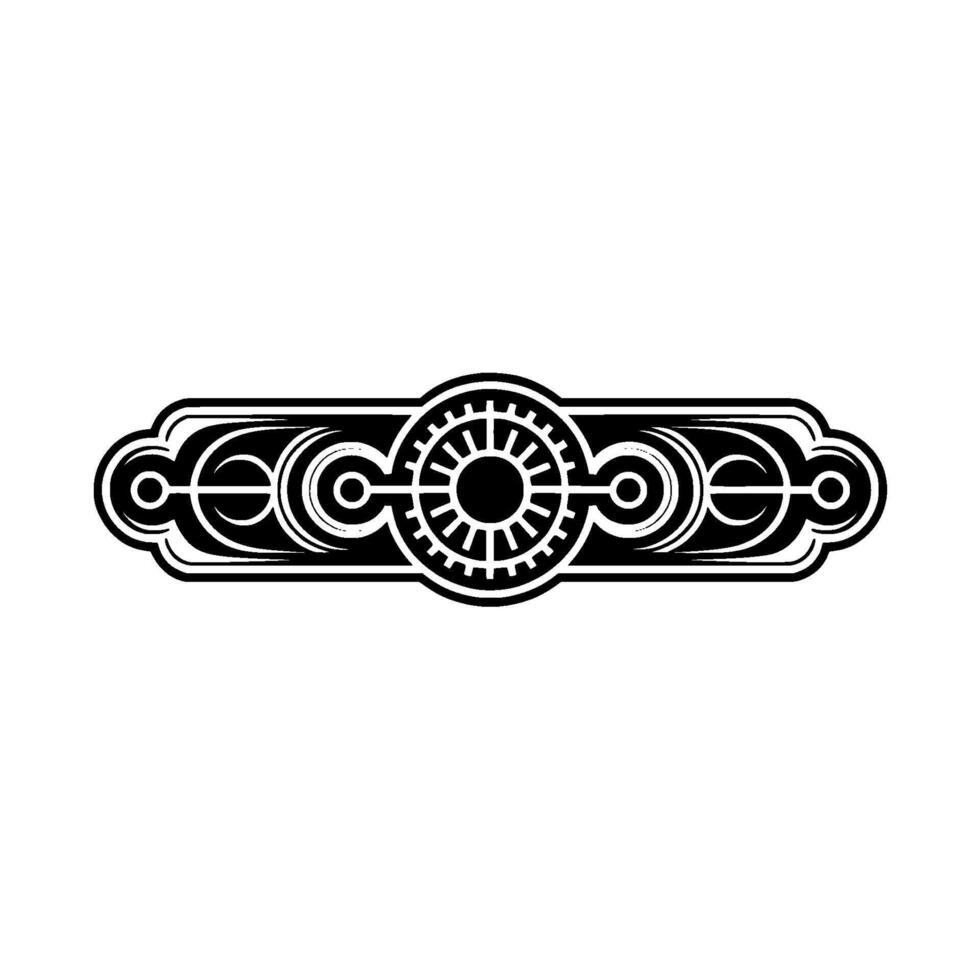 Art Deco Geometric Ornament in Black White vector