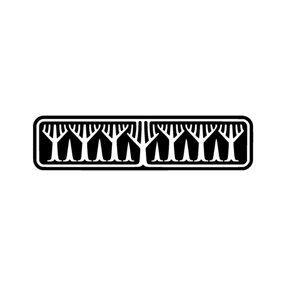Minimalist Forest Trees in a Black and White Rectangular Frame vector