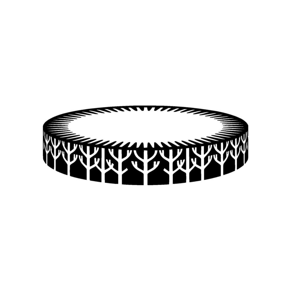 Abstract Geometric Forest Ring Illustration - Minimalist vector
