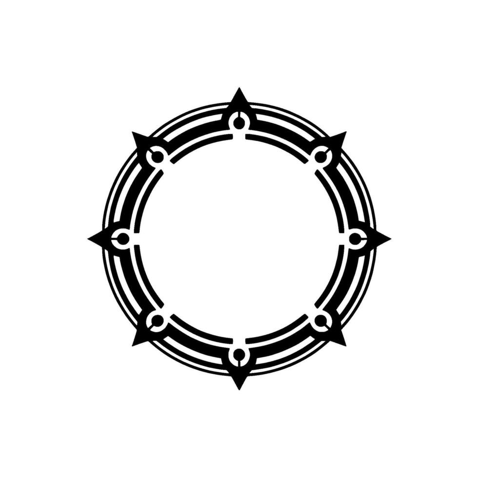 Geometric Circular, Black and White, Minimalist Emblem vector