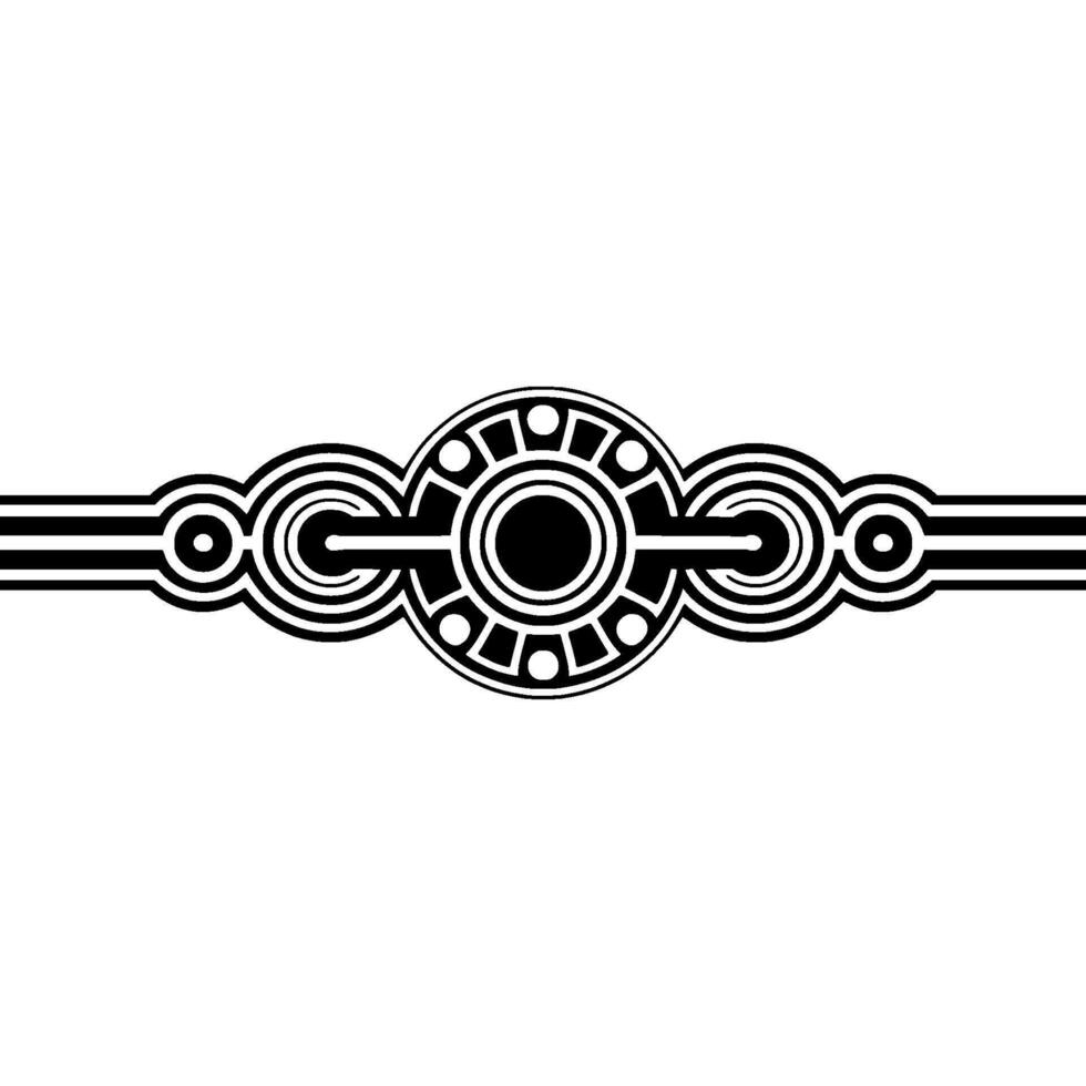 Geometric Black White Decorative Border Element - Abstract vector