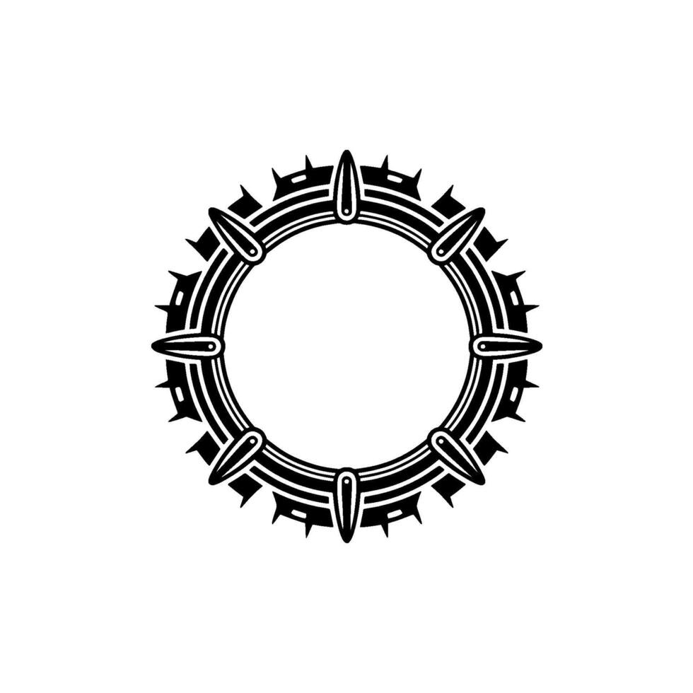 Geometric Circle Frame with Spikes, Modern Element vector