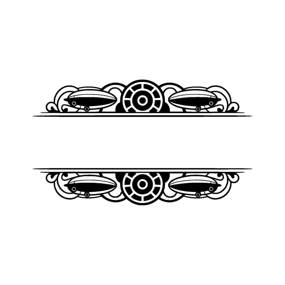 Steampunk Airship Frame - Ornamental for Elements vector