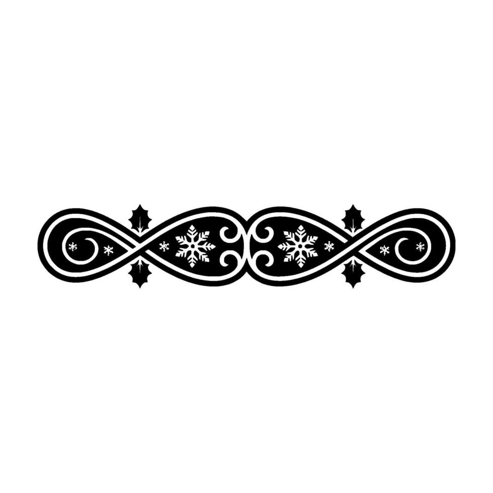 Black White Christmas Ornament Border - Illustration vector