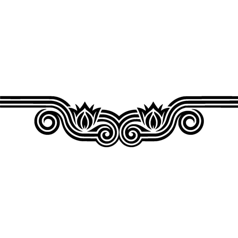 Minimalist Floral Border in Black and White, Decorative Element vector