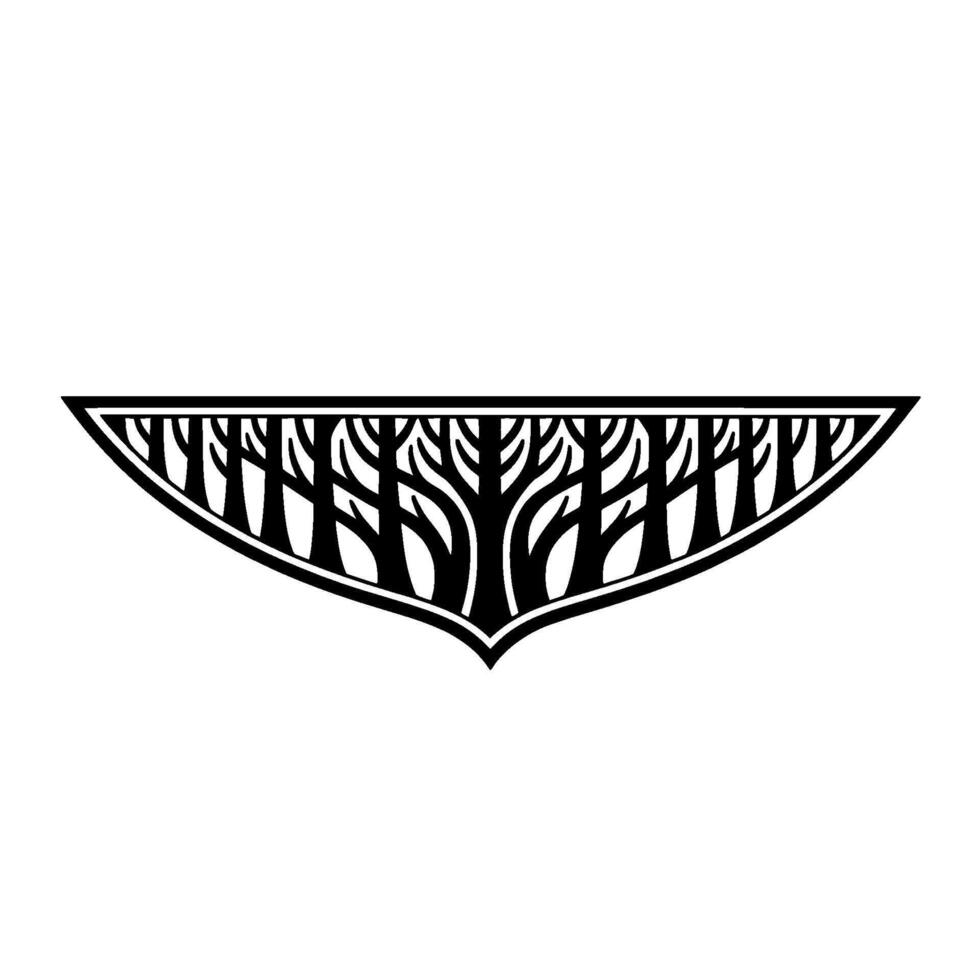 Minimalist Forest Silhouette Geometric on White vector