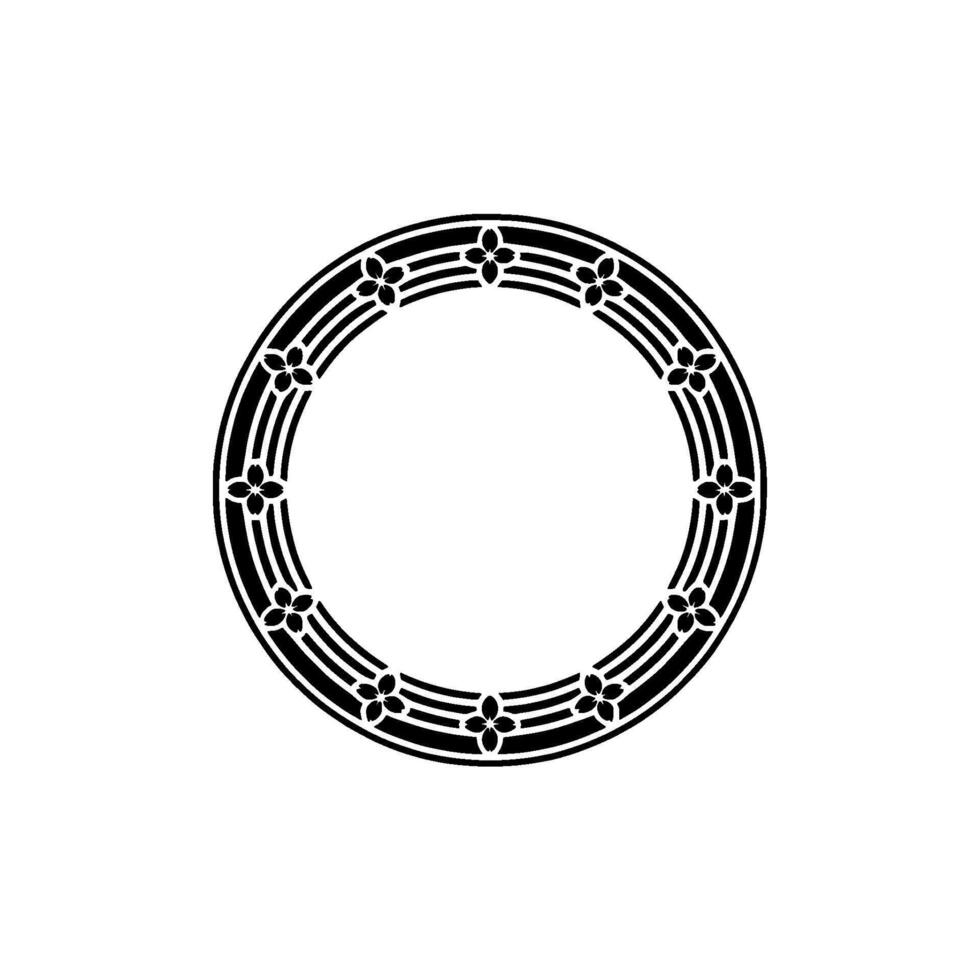 Elegant Circular Floral Ornament on White Background vector