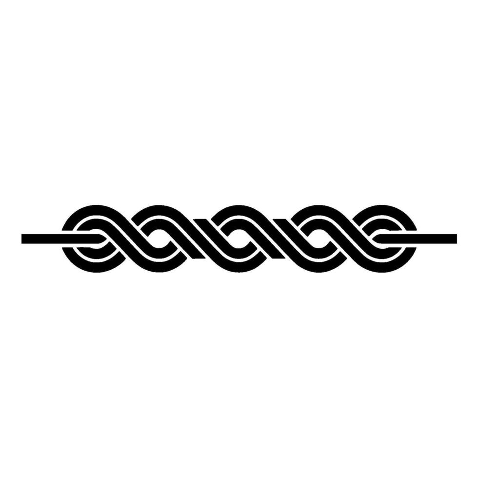 Black and White Intertwined Rope Pattern, Minimalist vector
