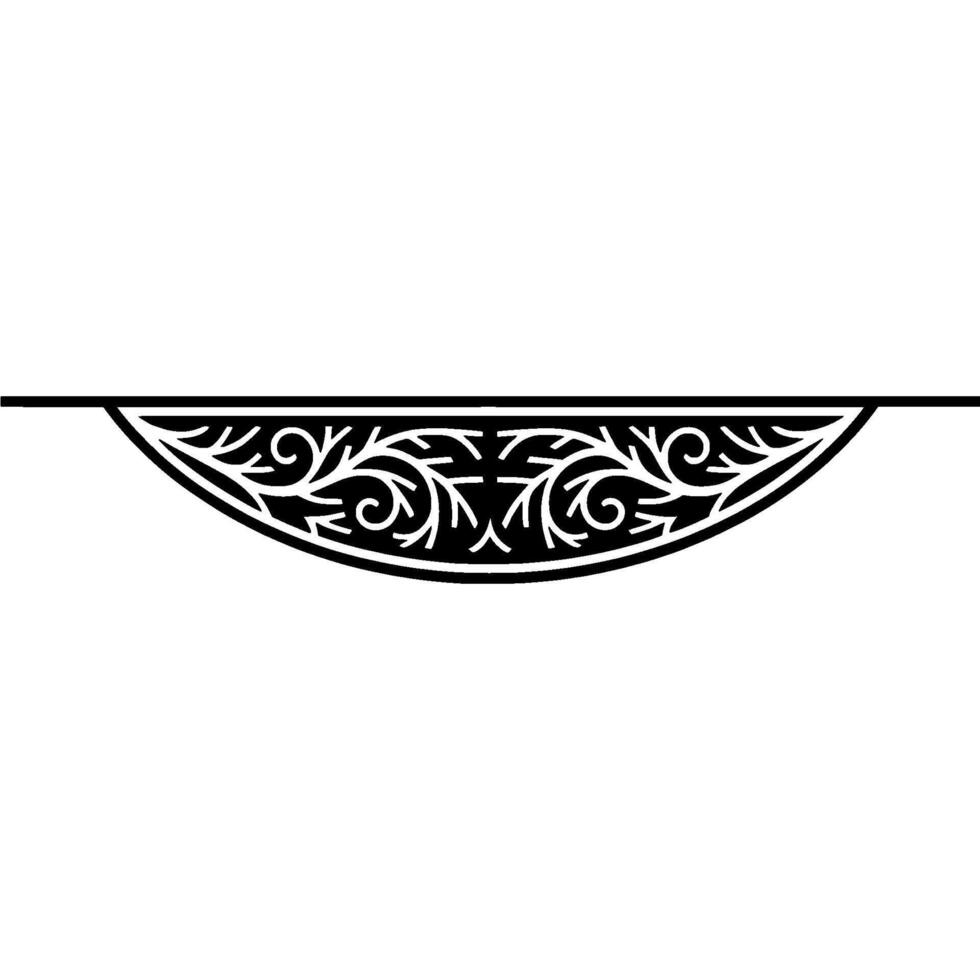 Elegant Black White Floral Ornament, Minimalist Element vector