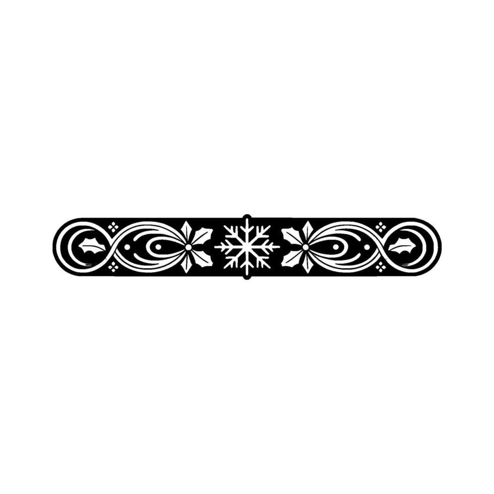 Elegant Winter Border Silver Snowflake Floral Ornament vector