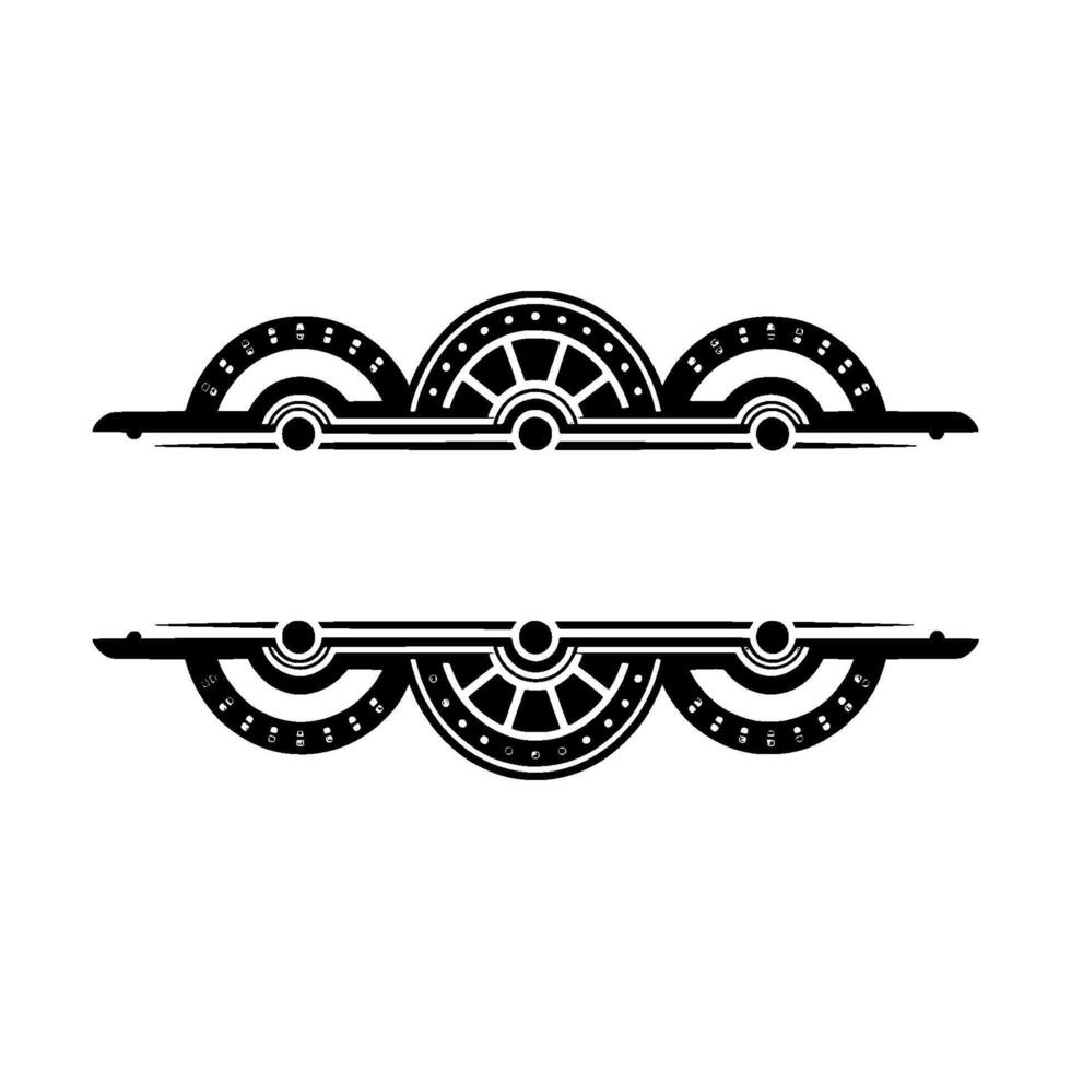 Geometric Deco Border - Black Beige Element vector