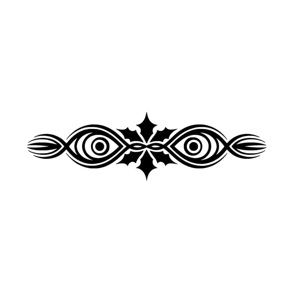 Symmetric Black Pattern Ornament, Element, Eye Motif vector