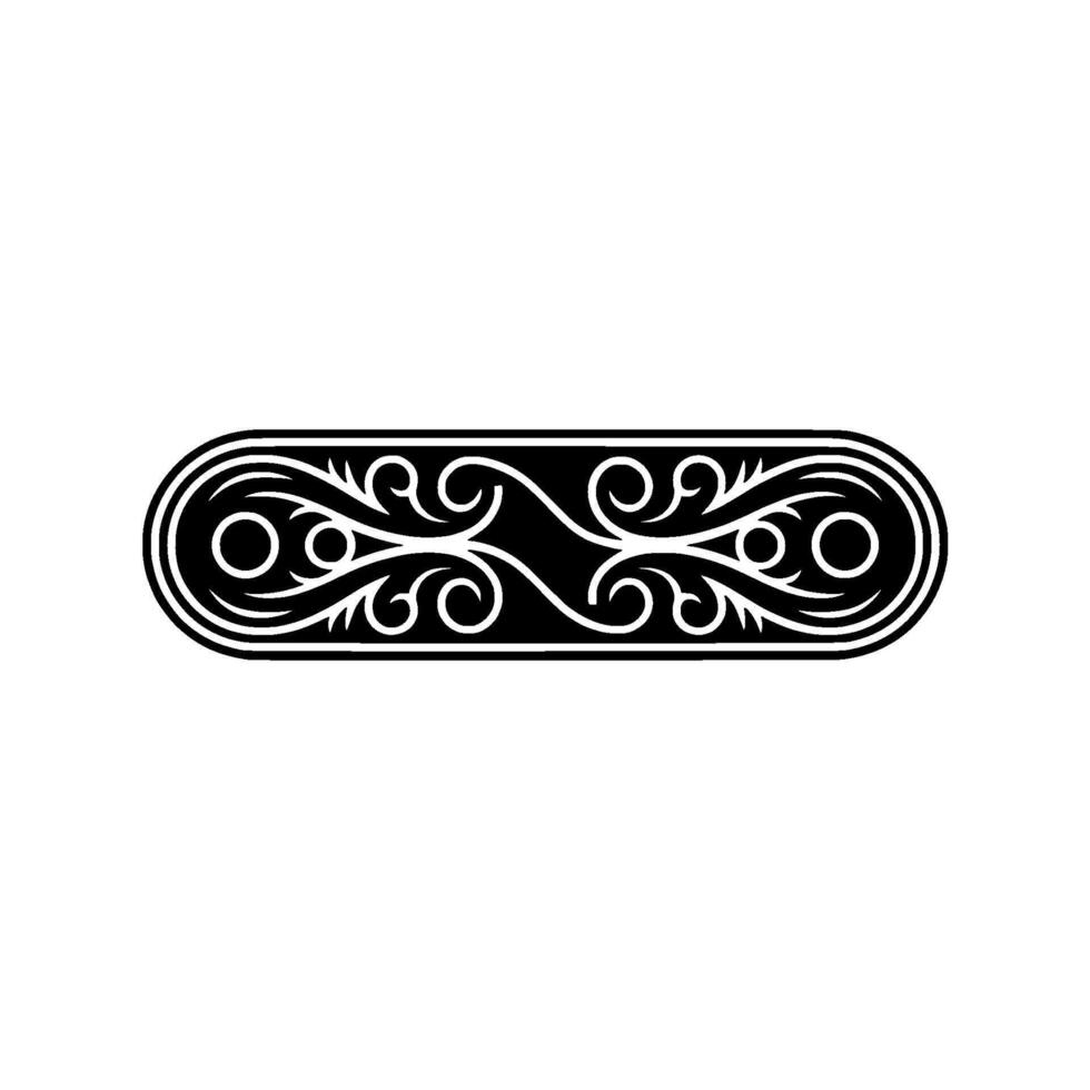 Minimalist Ornament - Black and White Swirls, Element vector