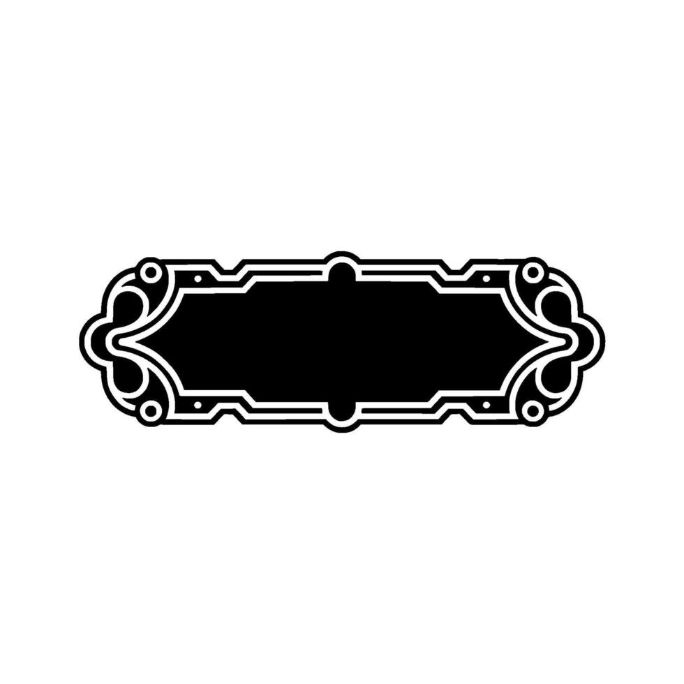 Black Decorative Ornate Label or Sign on White Background vector