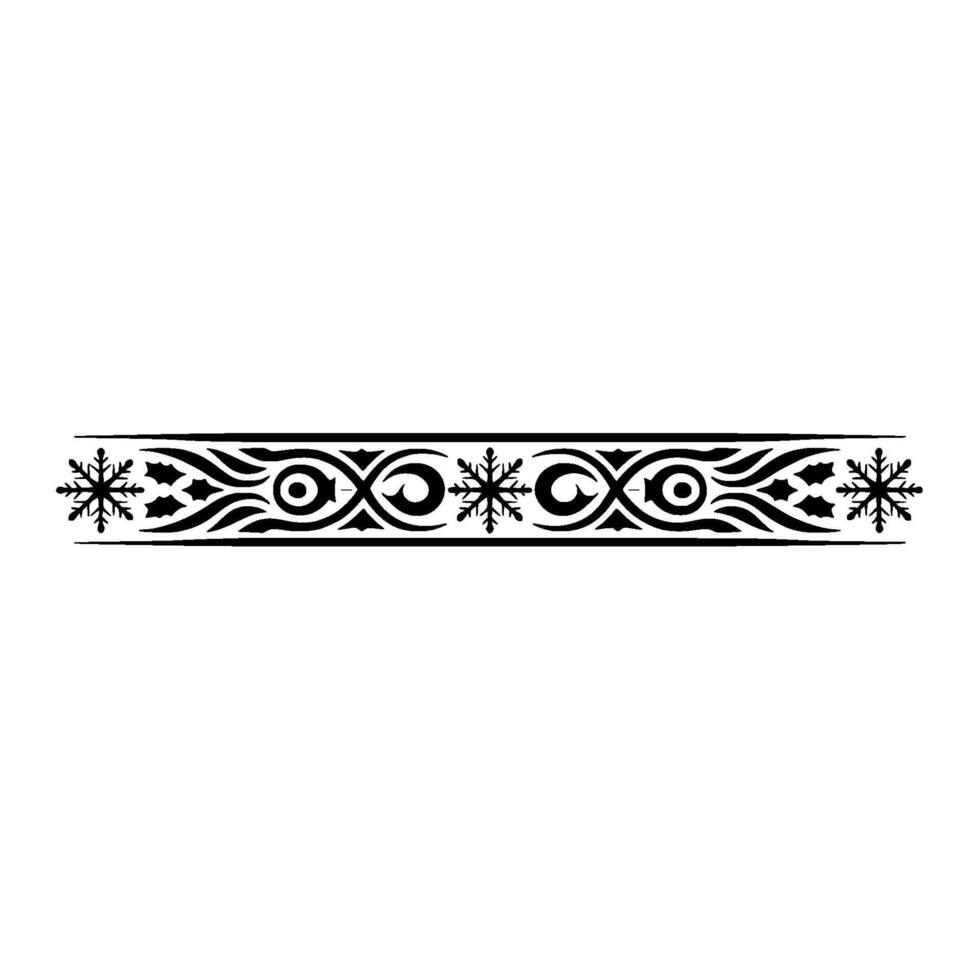 Ornate Black Winter Border on White Background vector