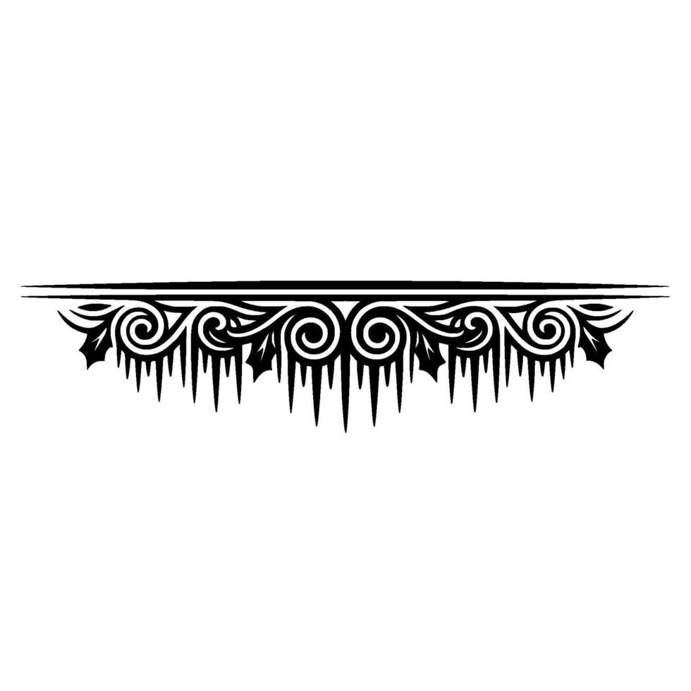 Ornamental Black and White Border - Tattoo, Art vector