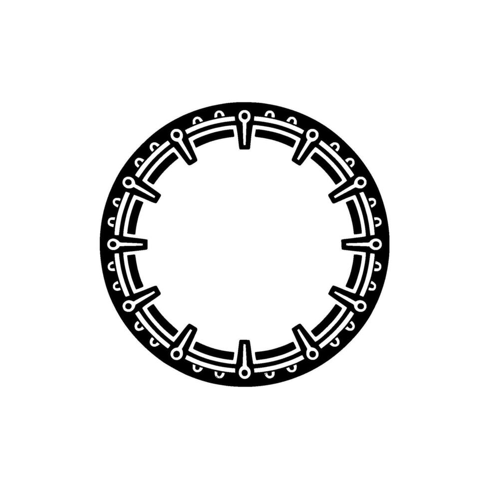 Geometric Circle Ornament Black and Copper on White vector