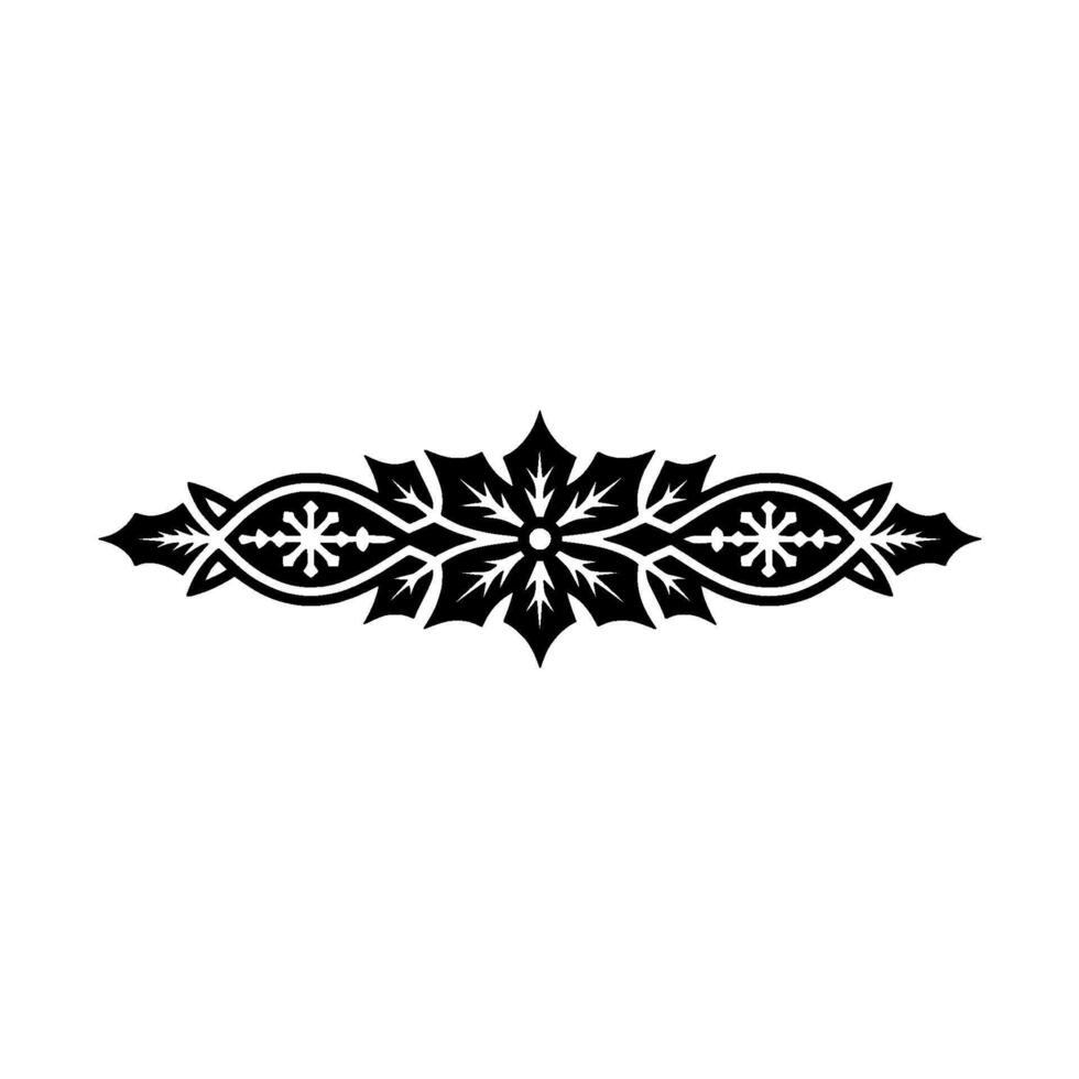 Elegant Black Floral Border Ornament on White Background - Isolated vector