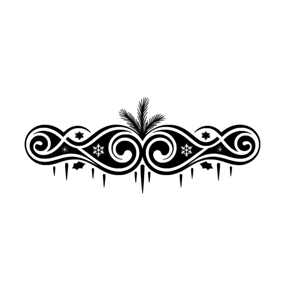 Winter Ornament Black and White vector