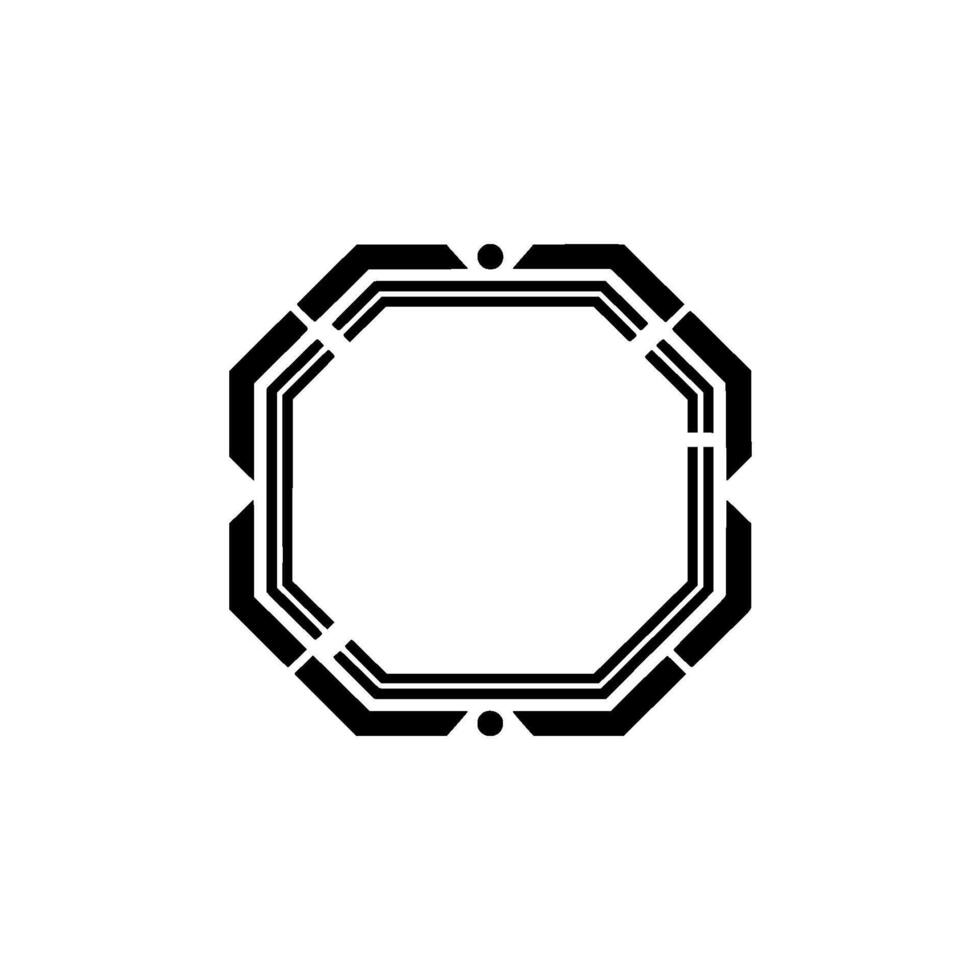 Minimalist Geometric Octagon Frame on White, Modern vector