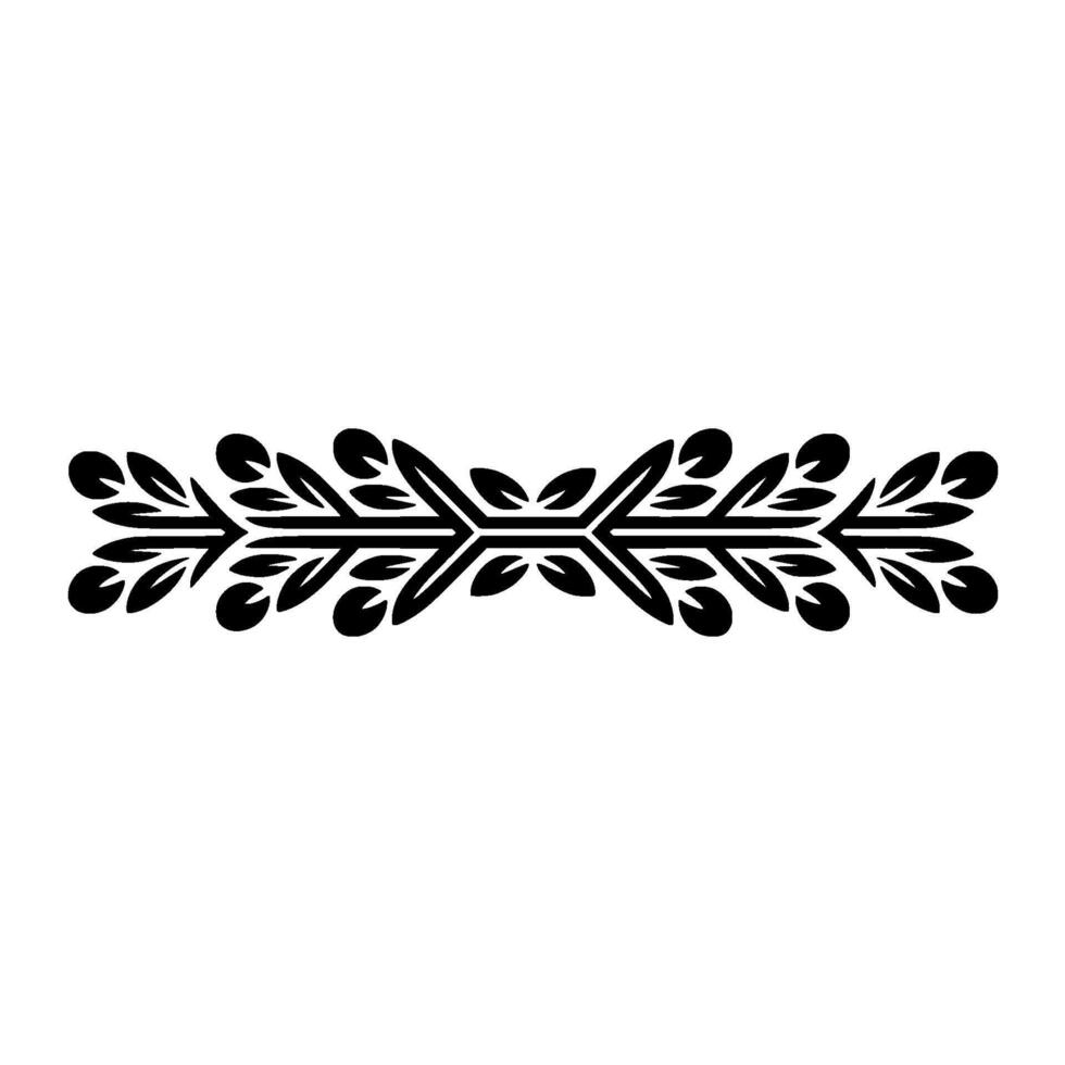 Black Floral Ornament, Minimalist Element vector