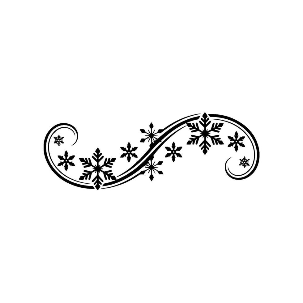 Black White Snowflake Swirl vector