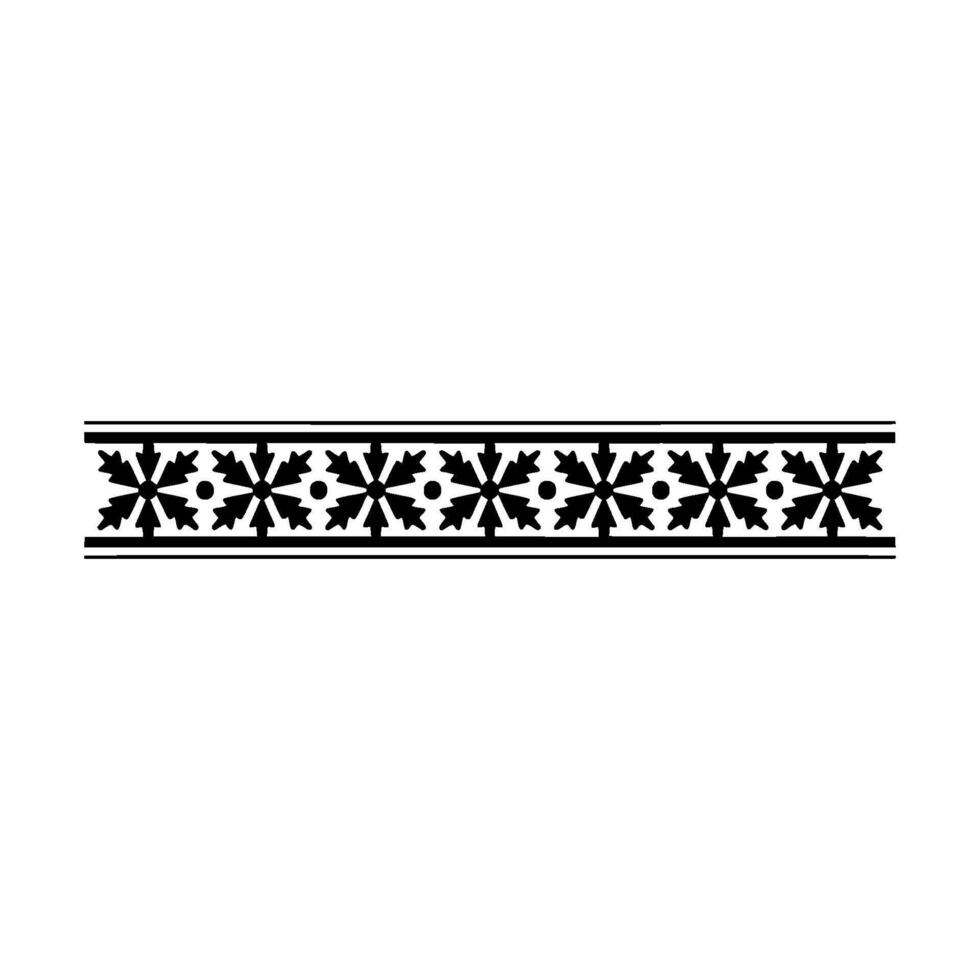 Ornamental Border in Black and White, Elegant Patterned vector