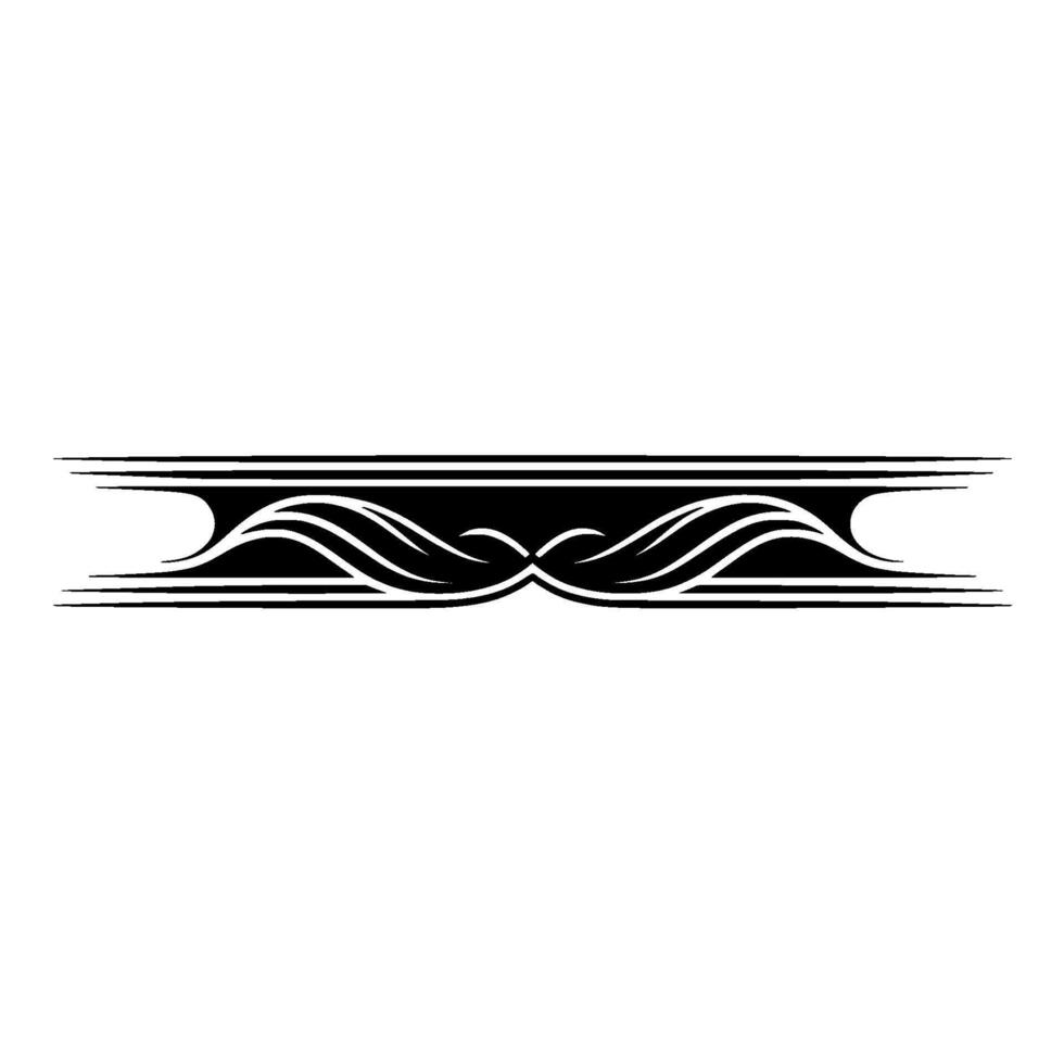 Abstract Wave Ornament in Black White on White Background vector