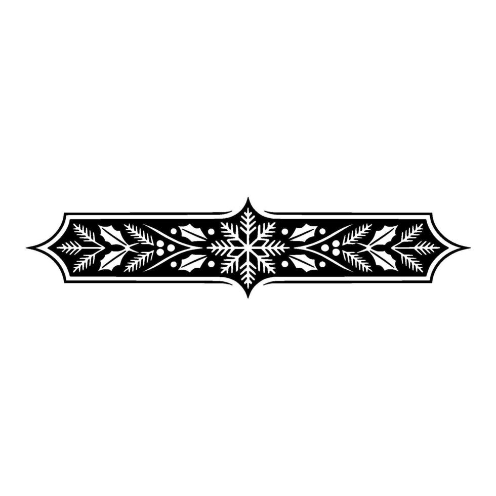 Elegant Black White Winter Border - Snowflake vector