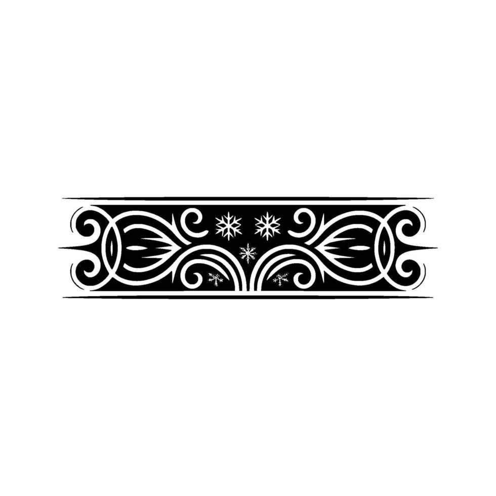 Elegant Black White Winter Border with- Snowflakes vector