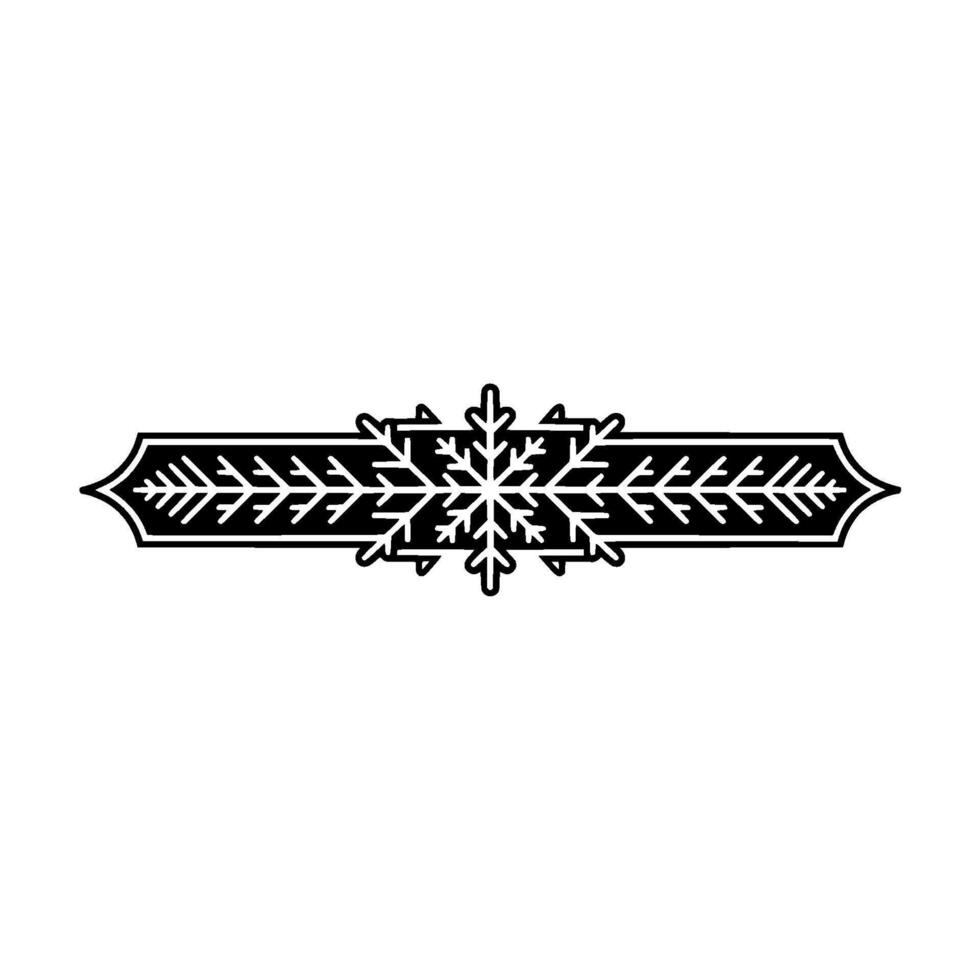 Elegant Black Snowflake on White Background - Christmas vector