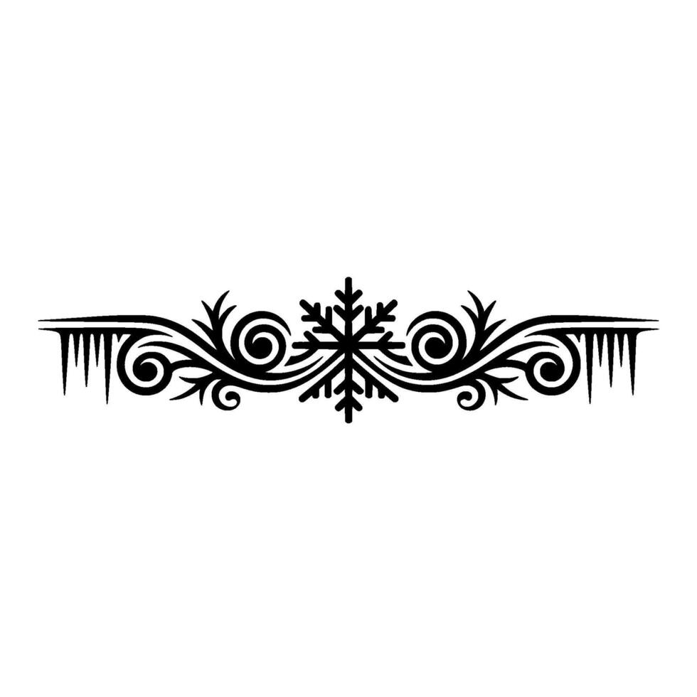 Elegant Winter Border Snowflake Icicle Silhouette vector