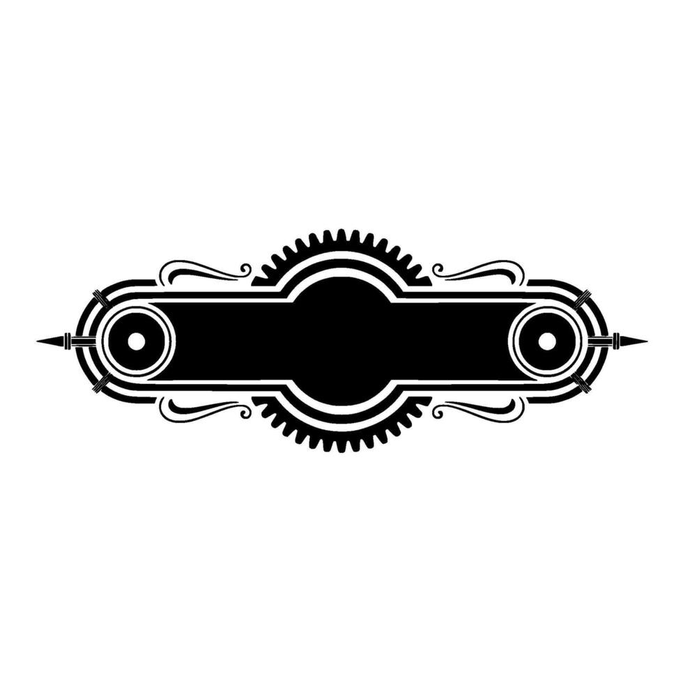 Steampunk Badge Ornamental Mechanical Element on Cream Background vector