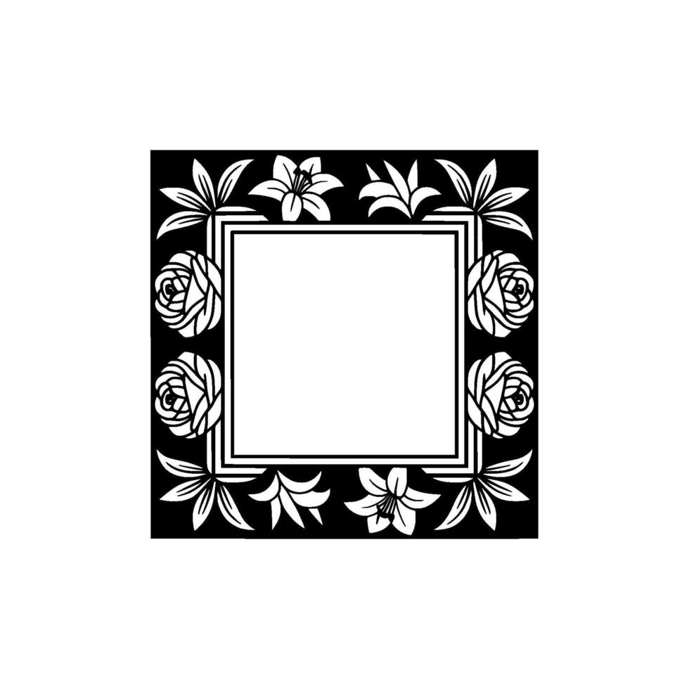 Floral Frame - Elegant Monochrome for Invitations, Cards, and More vector