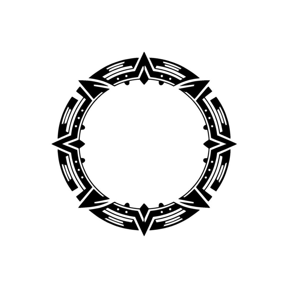 Elegant Black White Circular Frame Element for Branding vector