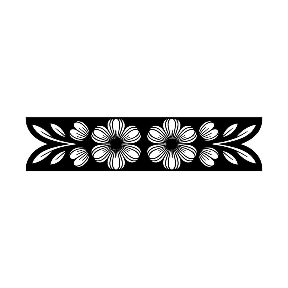 Elegant Black Floral Border - Decorative Element for Invitations and Prints vector