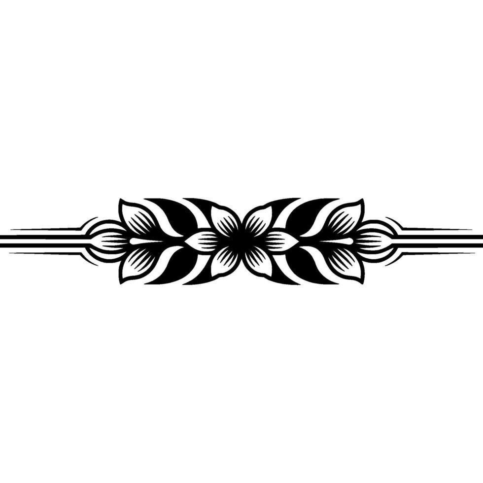 Elegant Black, and White, Floral Border vector