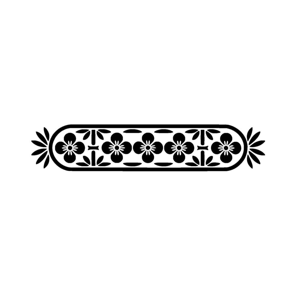 Elegant Floral Black Border on White Background - Decorative vector